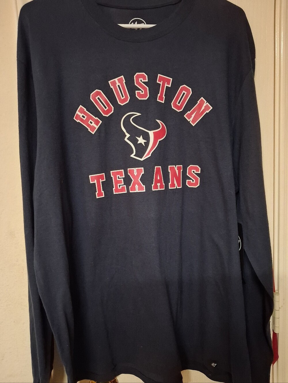 Houston Texans ‘47 Brand Men’s Size XXL Navy Blue Long Sleeve T-Shirt New W/Tags